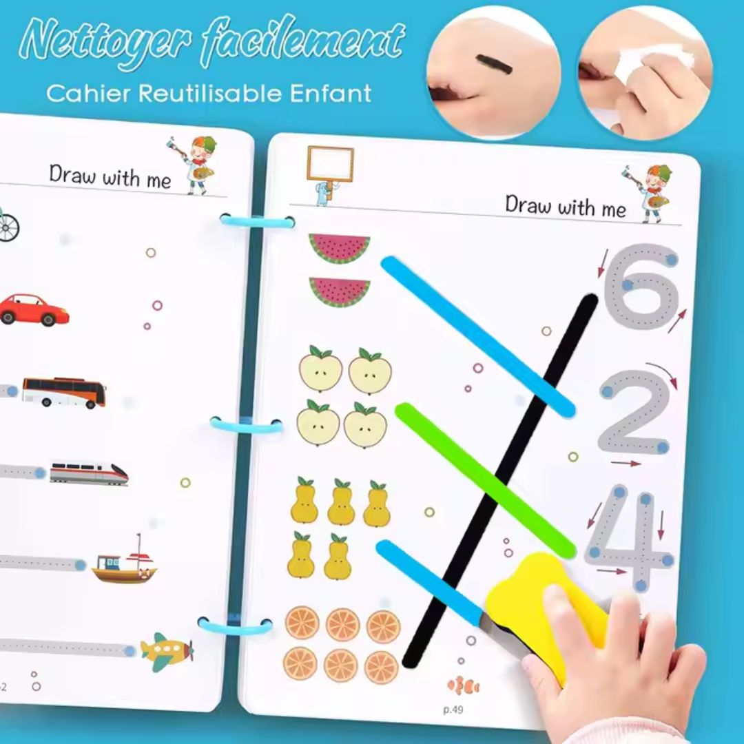 Kids Educational Book Set - 64 Pages, 3 Markers