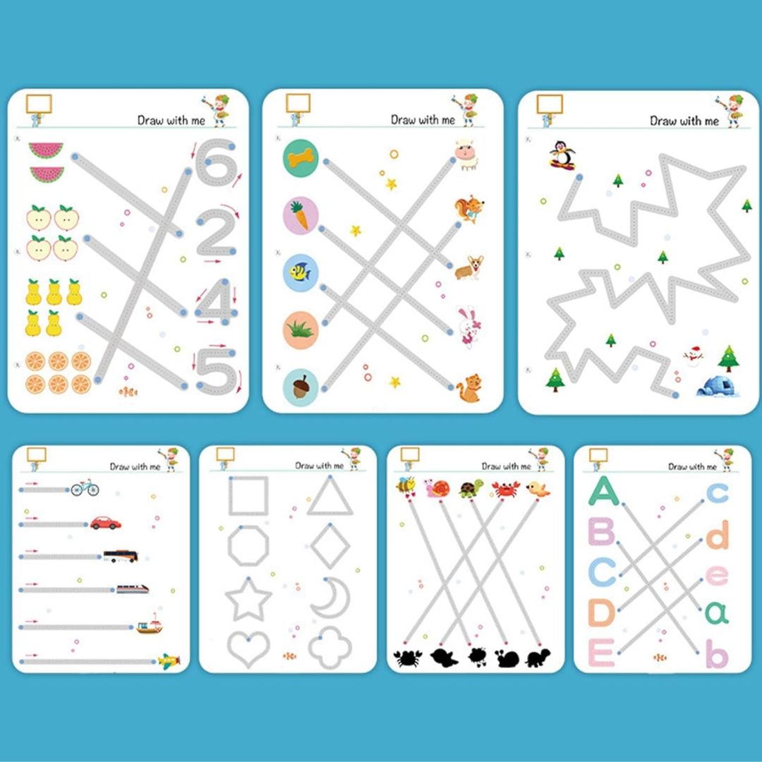 Kids Educational Book Set - 64 Pages, 3 Markers
