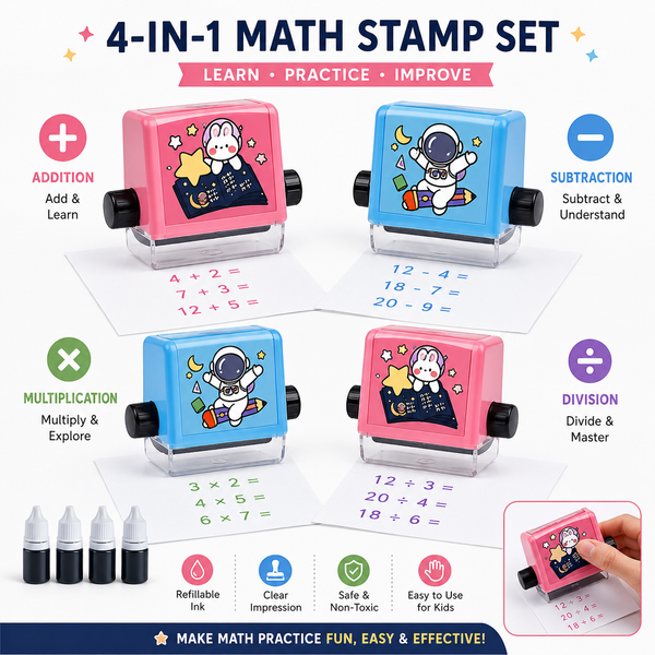 Math Roller Stamp – Addition, Subtraction, Multiplication & Division Practice