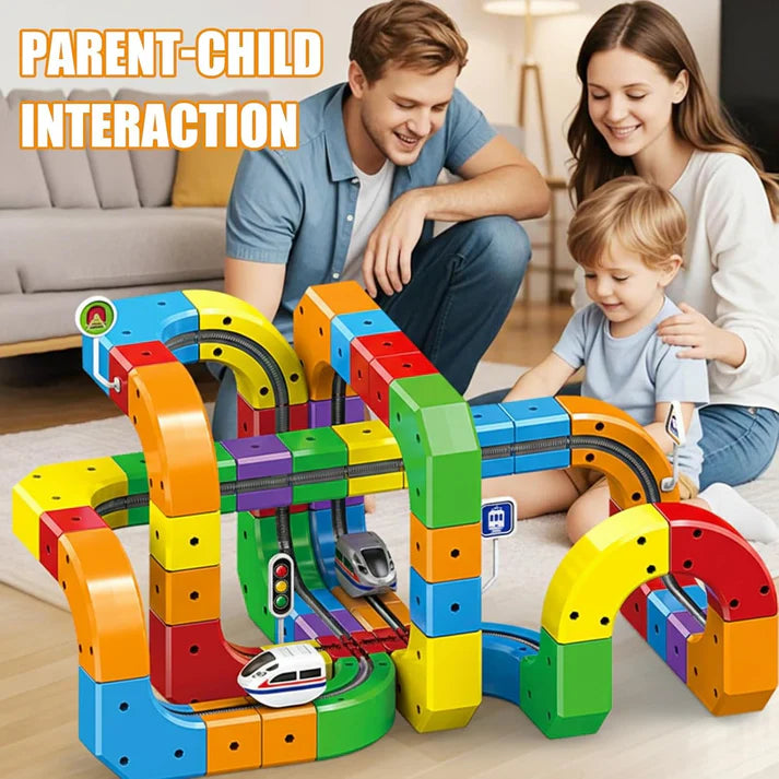 51 PCS DIY Cube Track Electric Train Set