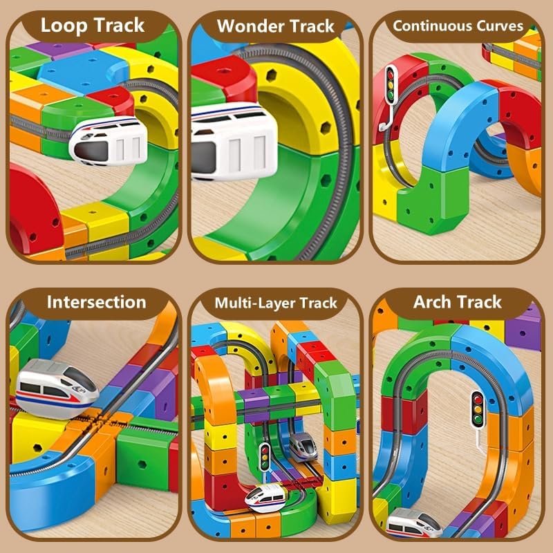 51 PCS DIY Cube Track Electric Train Set