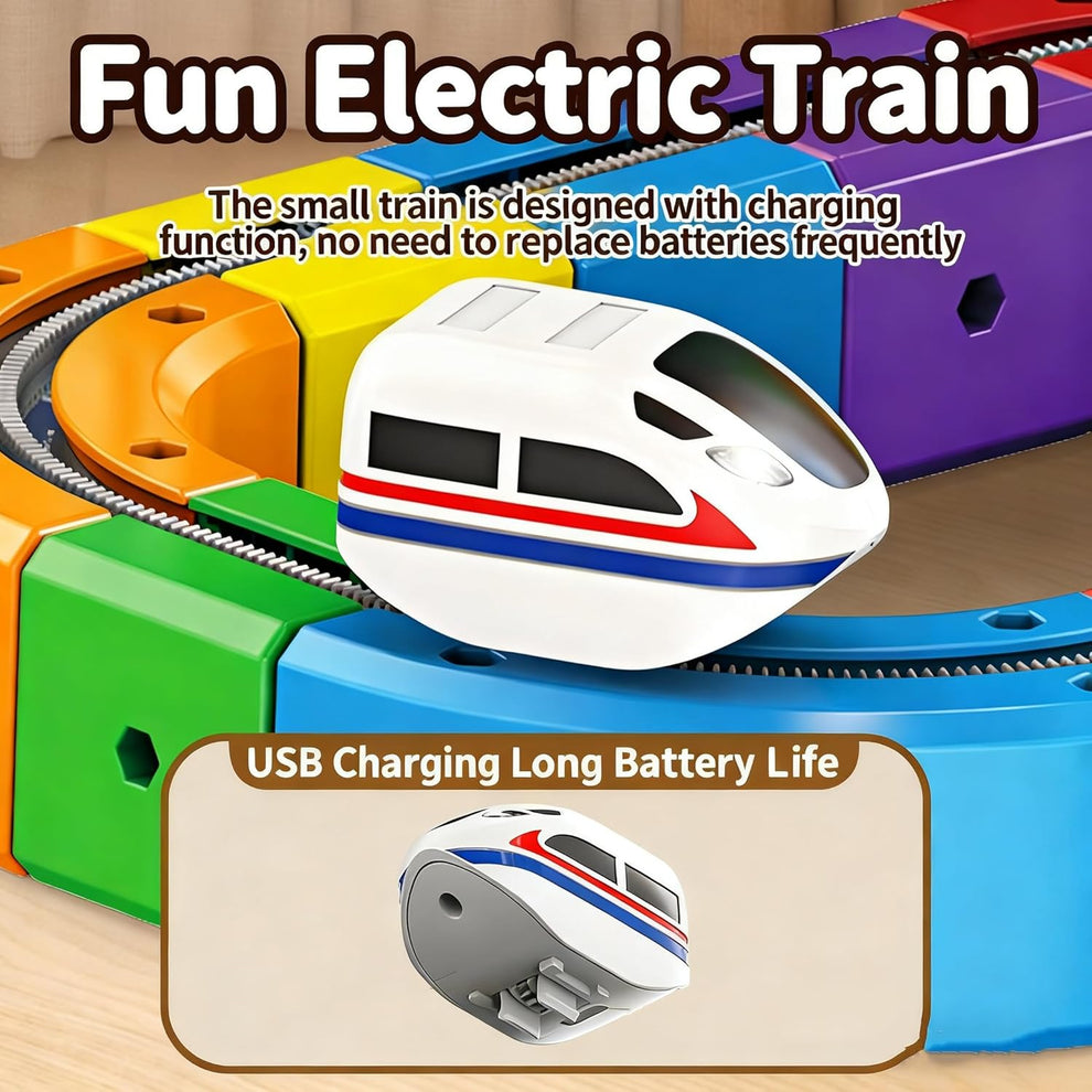 51 PCS DIY Cube Track Electric Train Set