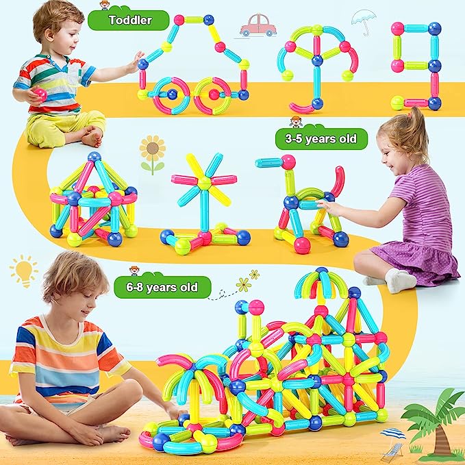 Magnetic Building Blocks Construction Set for Kids